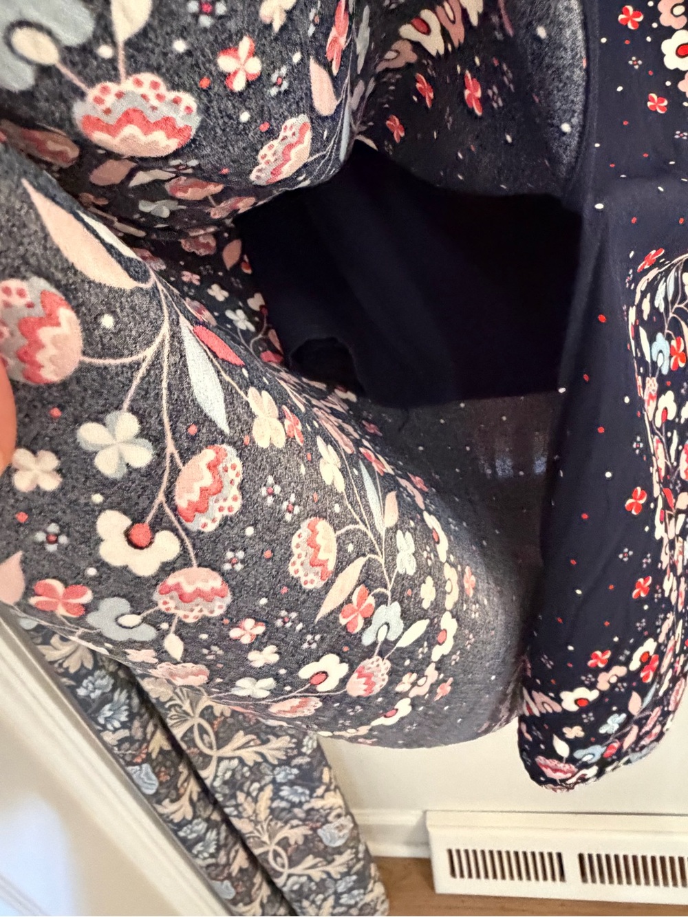 Boden Navy Floral Midi Dress with Tie Waist - Picture 5 of 8